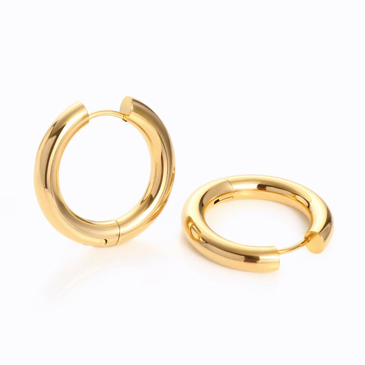 Small Chunky Gold Hoop earrings for Women