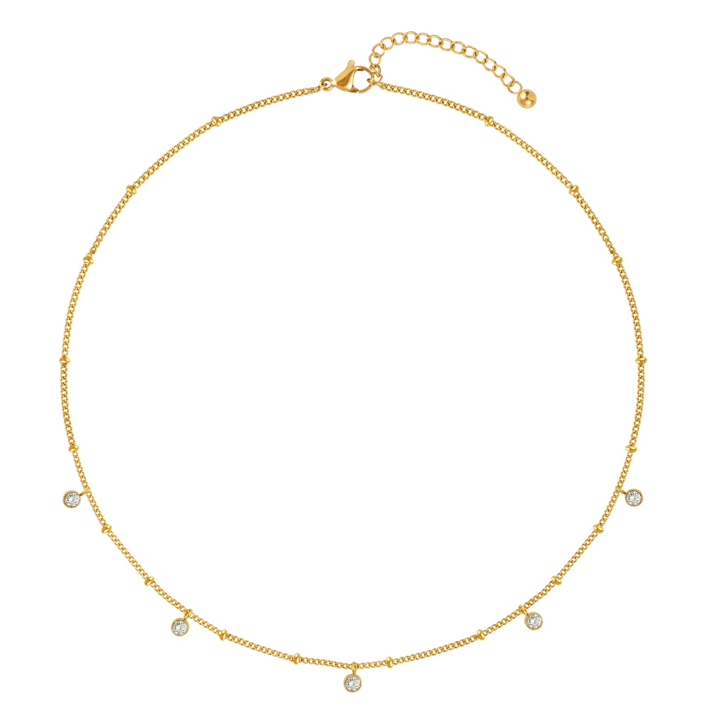 Dangling CZ Station Necklace