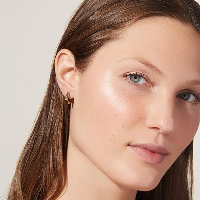 Small Gold Octagon Hoop Earrings