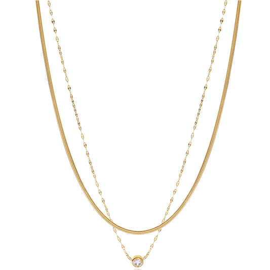 Layered Gold Mirror Chain Necklace