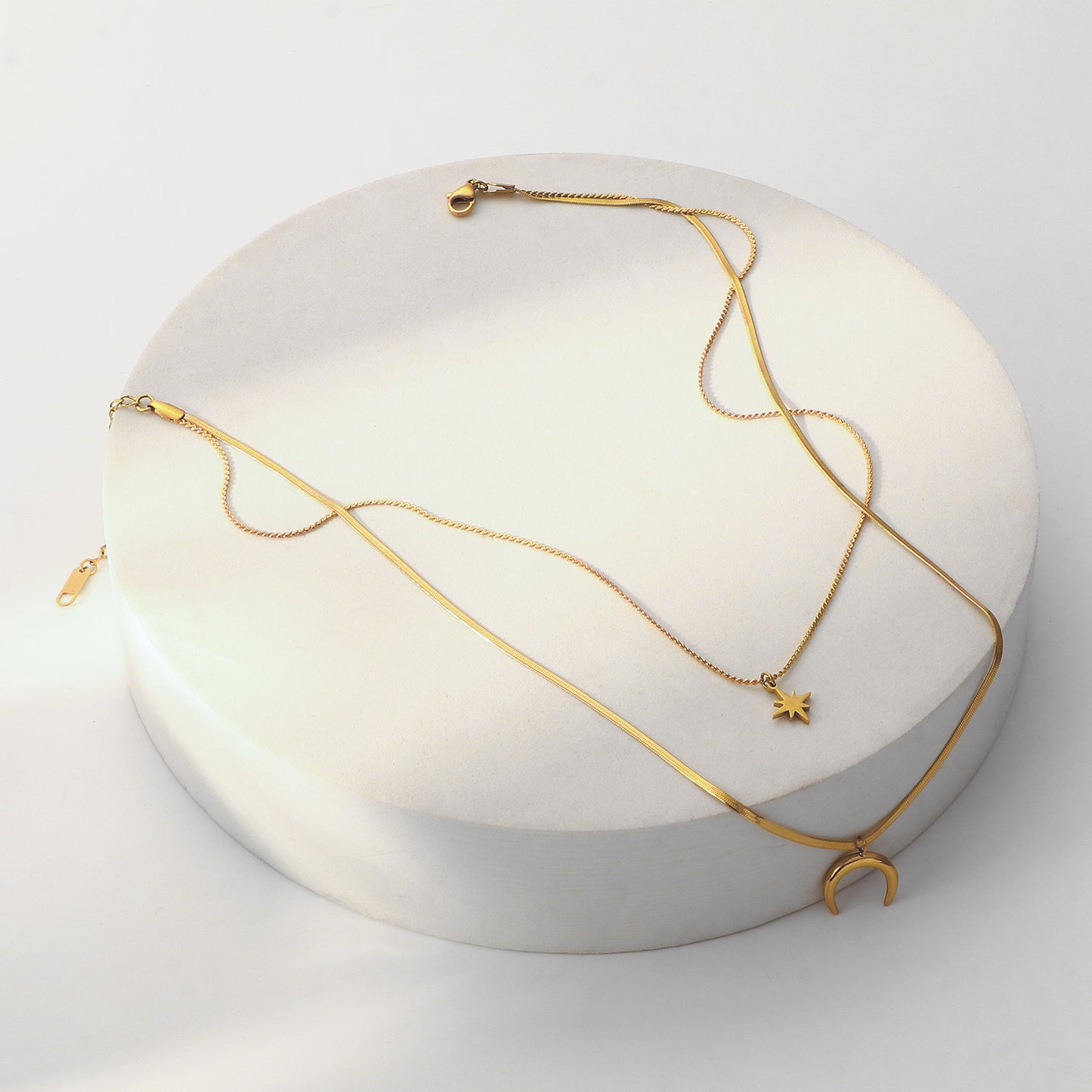Double Strand Star Moon Necklace