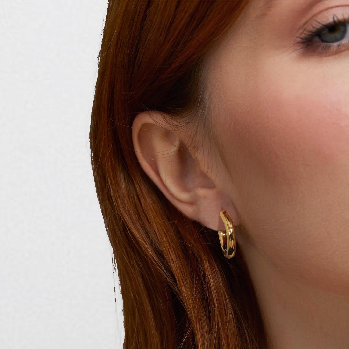 Small Chunky Gold Hoop earrings for Women