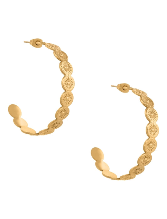 Flower Hoop Earrings