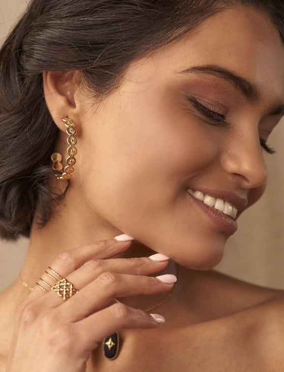 Flower Hoop Earrings