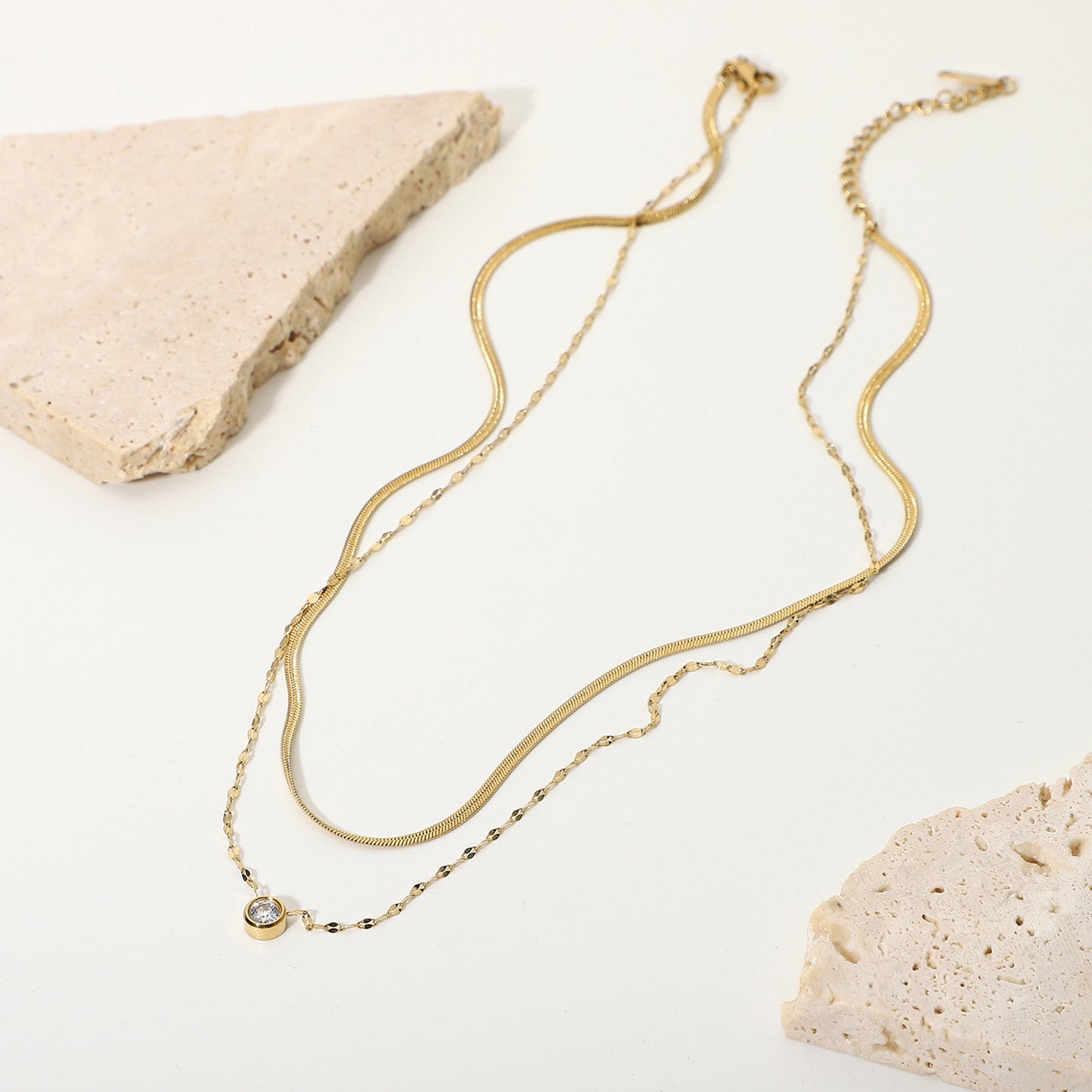 Layered Gold Mirror Chain Necklace