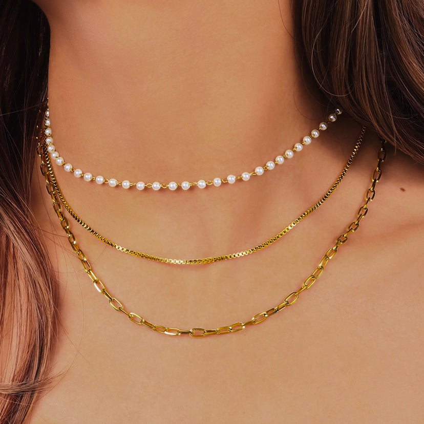 Triple Strand Pearl Necklace