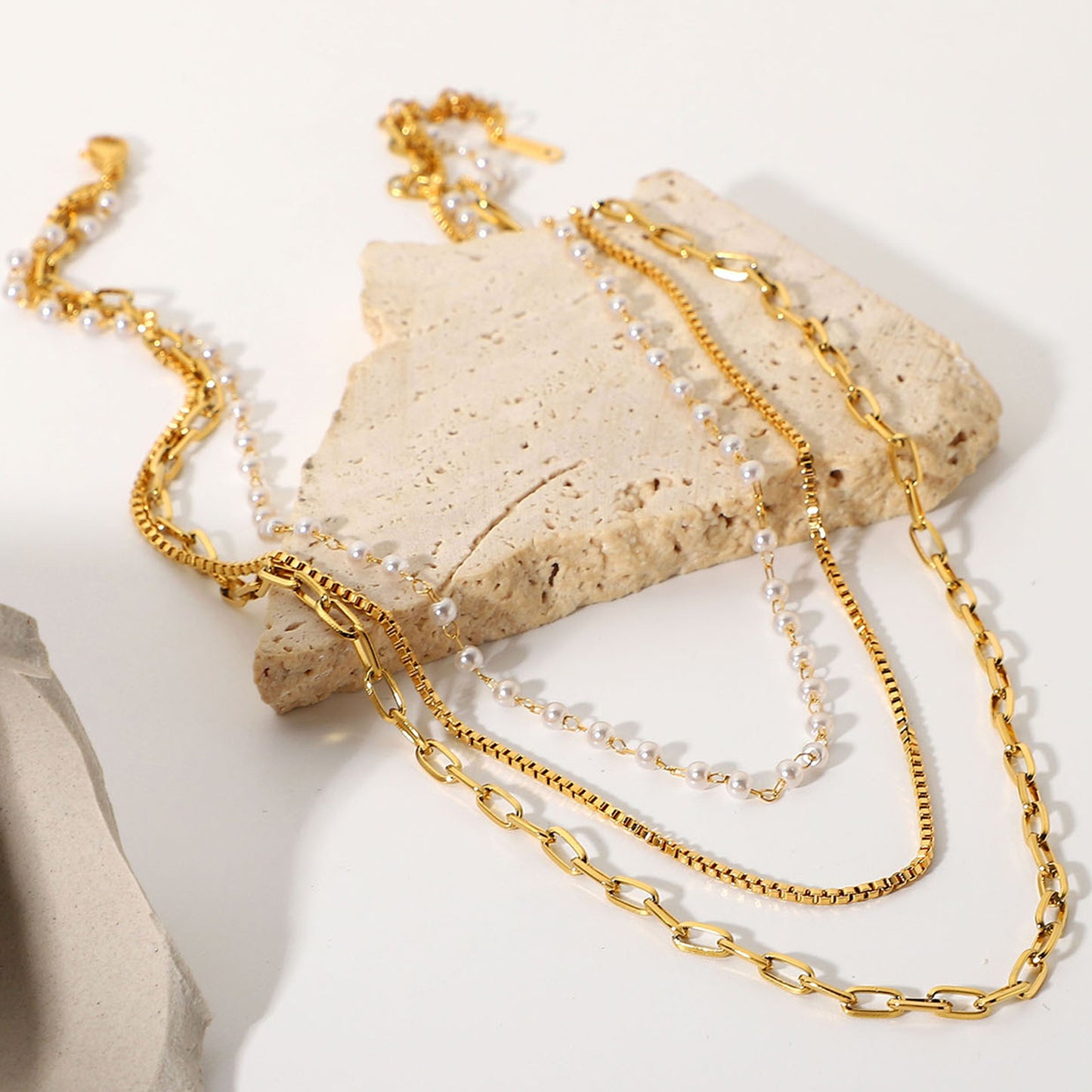 Triple Strand Pearl Necklace