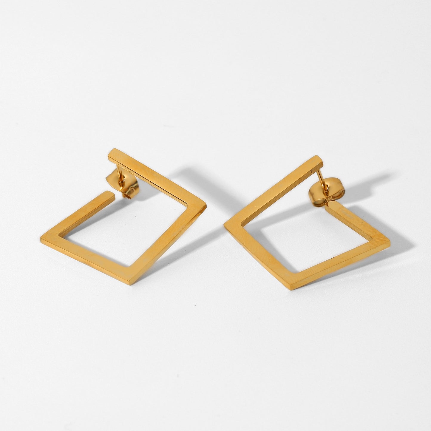 Gold Square Hoop Earrings for Women