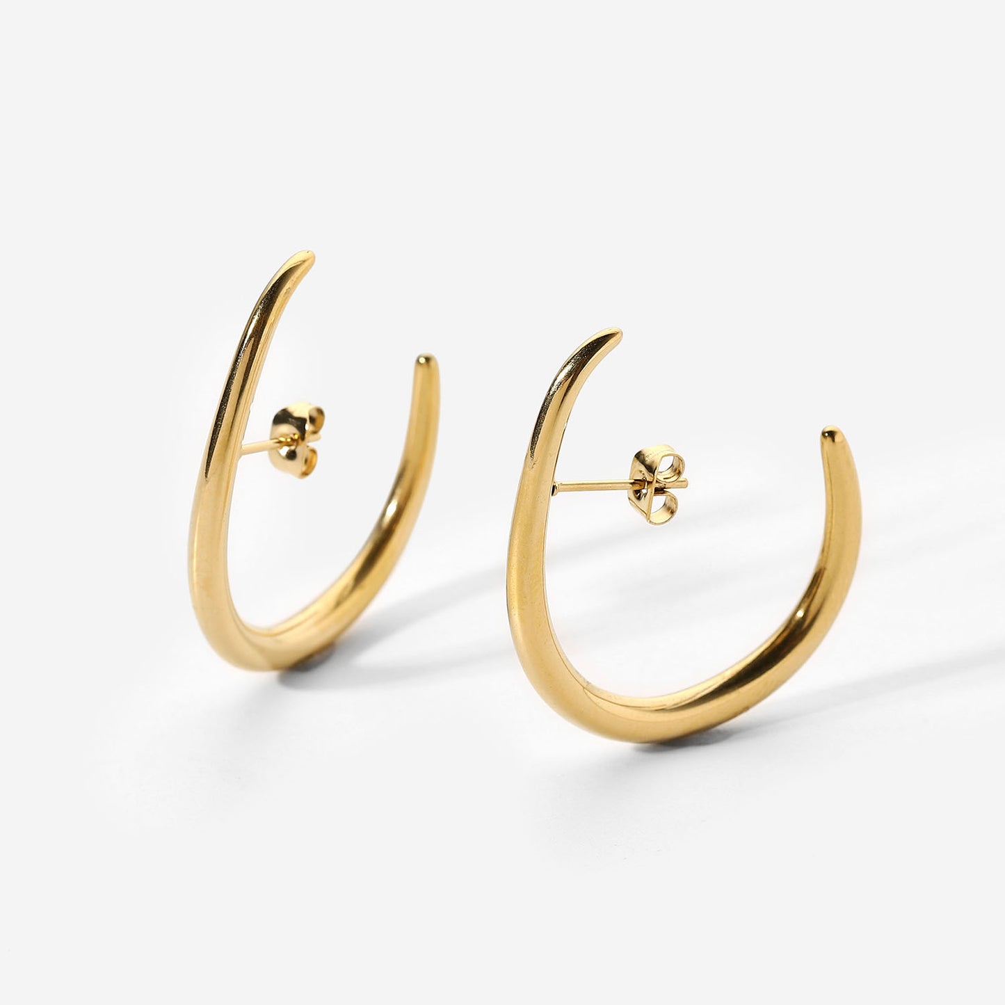 Chunky Gold Suspension Hoop Earrings for Women