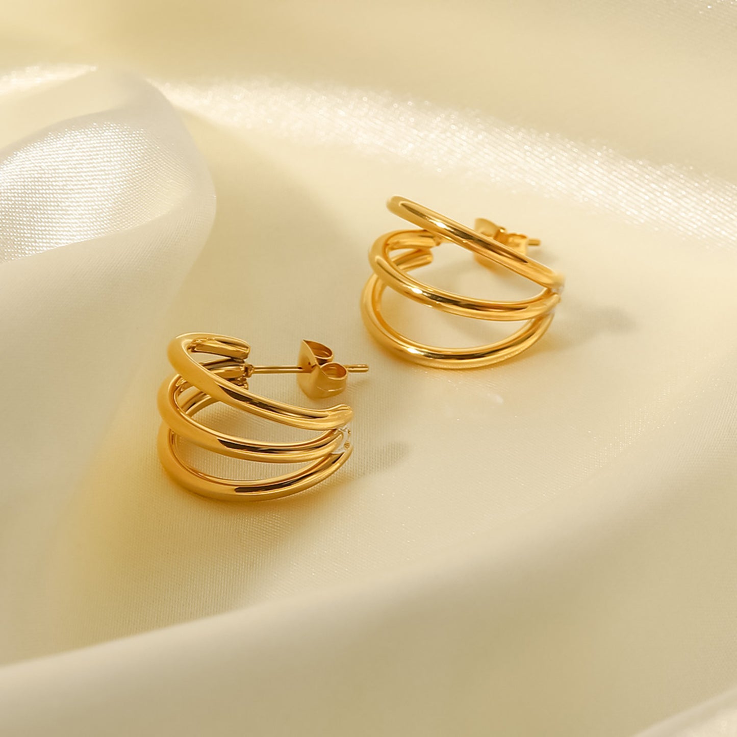 Split Triple Hoop Earrings