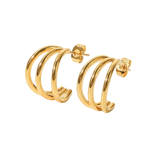 Split Triple Hoop Earrings